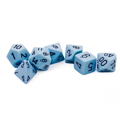 Opaque Pastel Blue and black Dice Set - Rollespilsterninger - Chessex